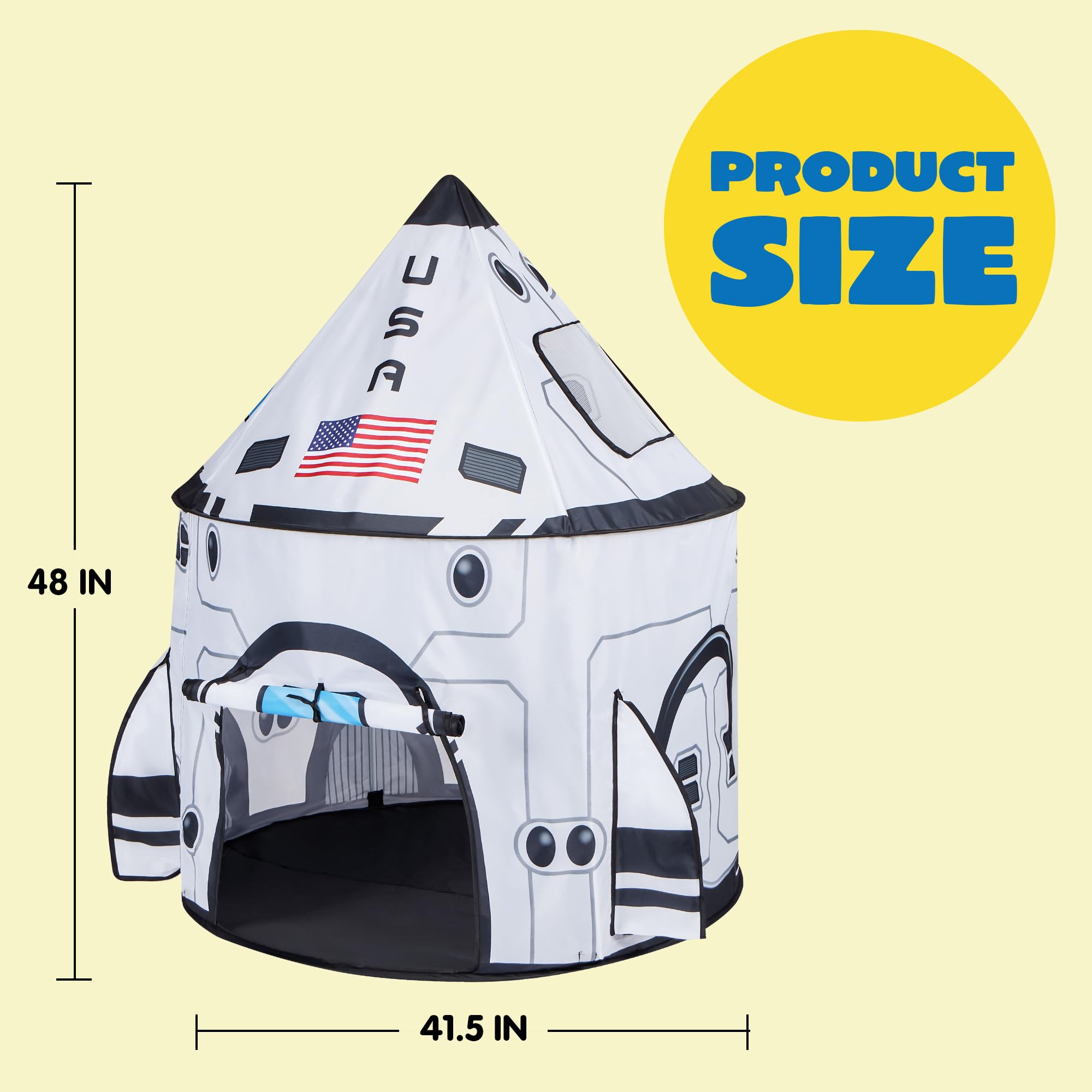 Rocket Ship Play Tent for Kids Indoor Outdoor