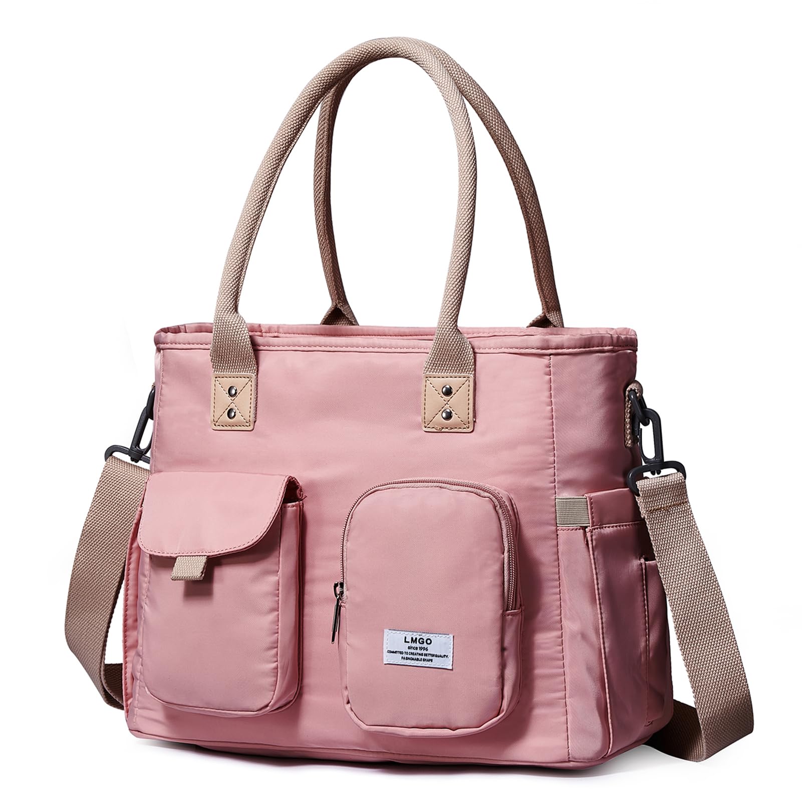 Large Utility Tote Bag with Multi-pockets and Compartment for Women