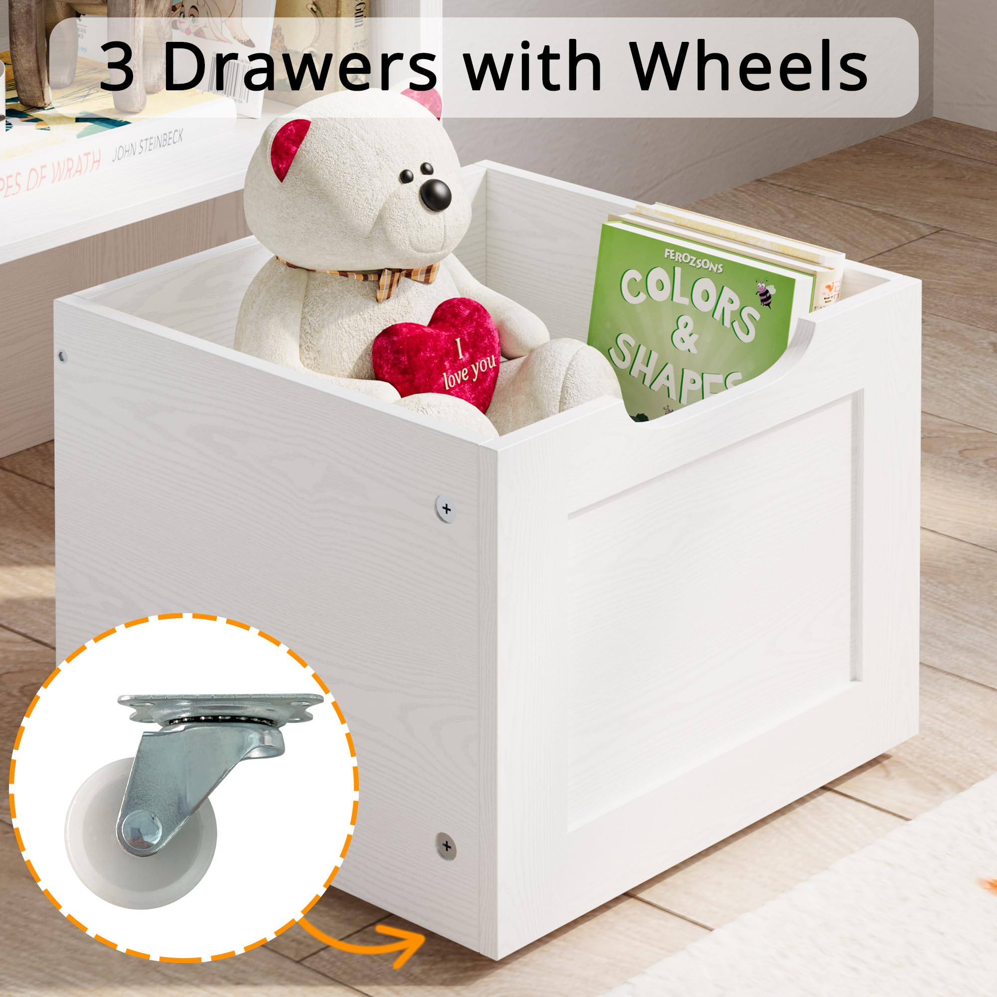 Toy Storage Organizer with Drawers and Cubbies