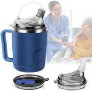 Sippy Cup, 14oz Spill Proof Cup with Straw for Elderly, 3 in 1 Stainless Steel