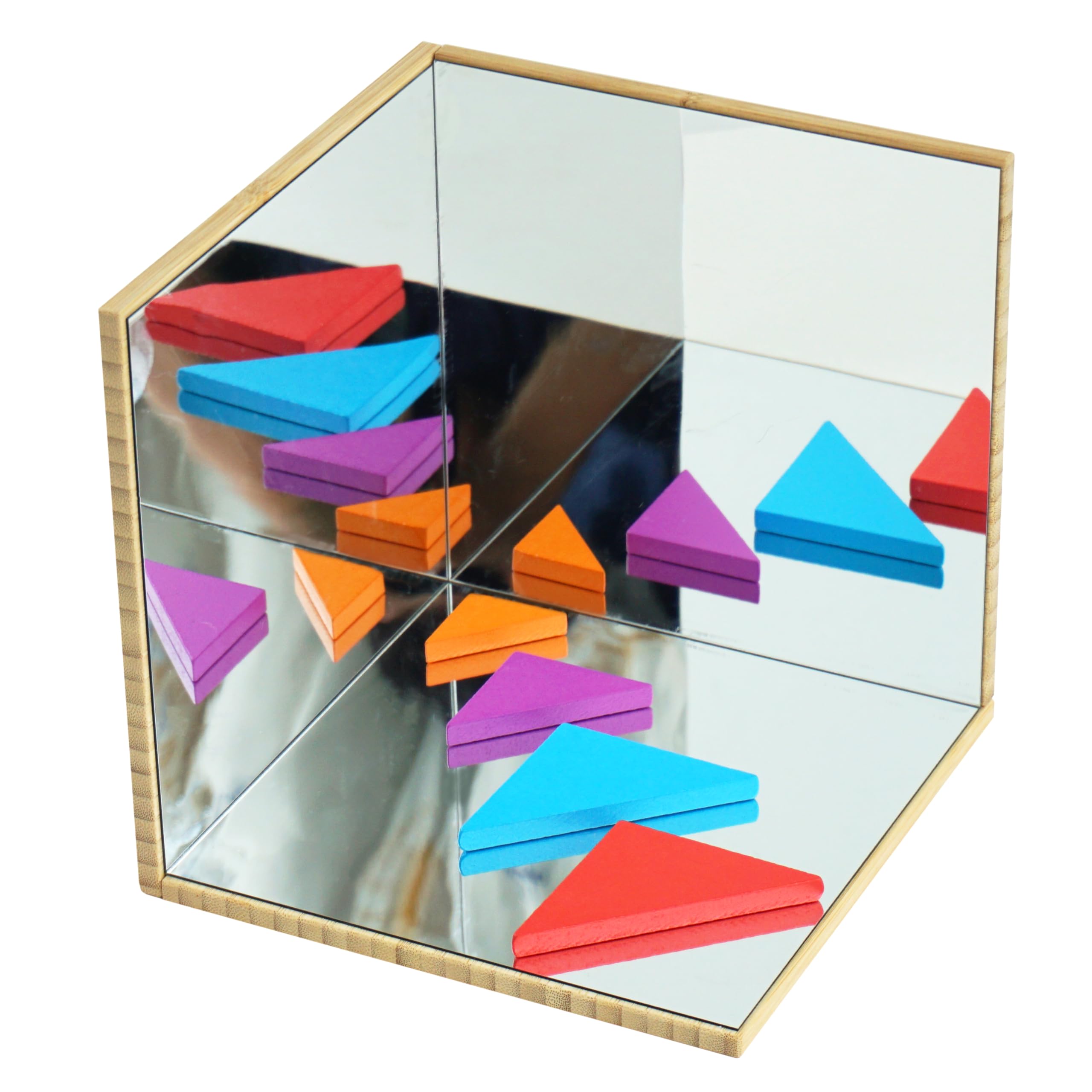 Corner Mirror Made from Wooden Bamboo Board & Unbreakable