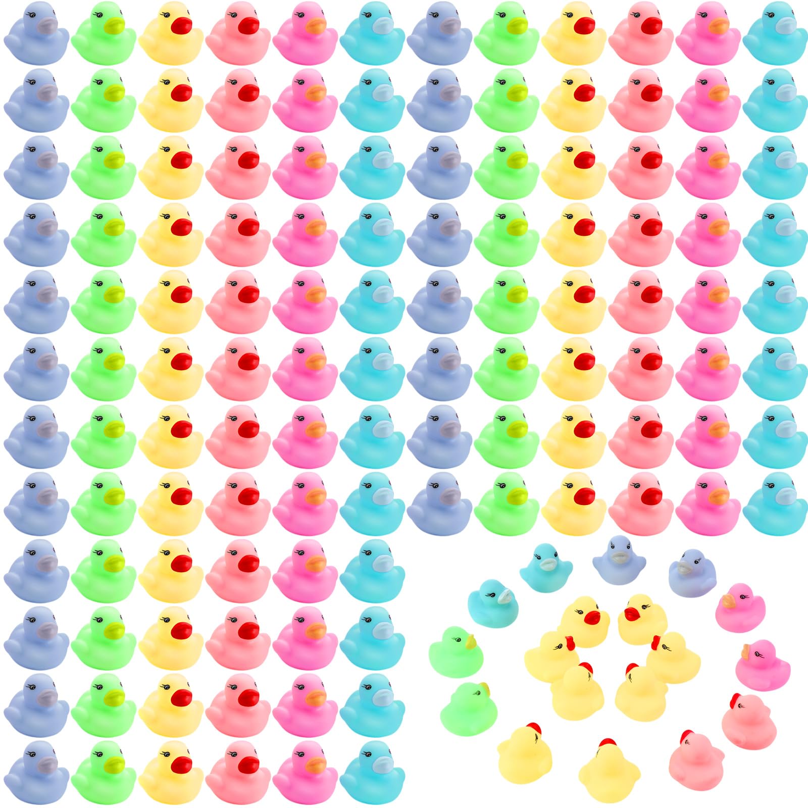 Mini Rubber Ducks in Bulk Yellow Tiny Baby Shower Ducks Float Squeak