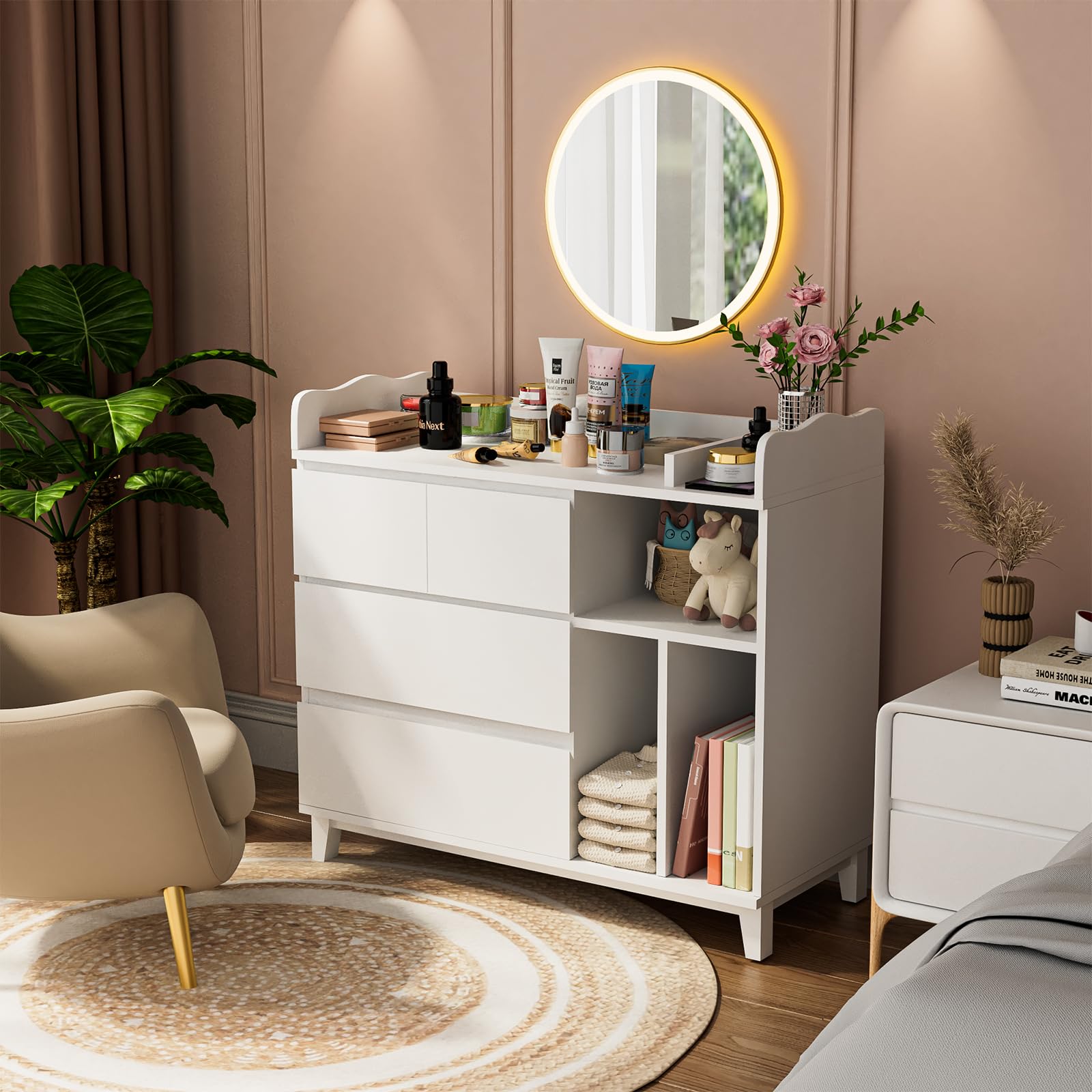 Nursery Dresser with Changing Table Top, Tall Changing Table
