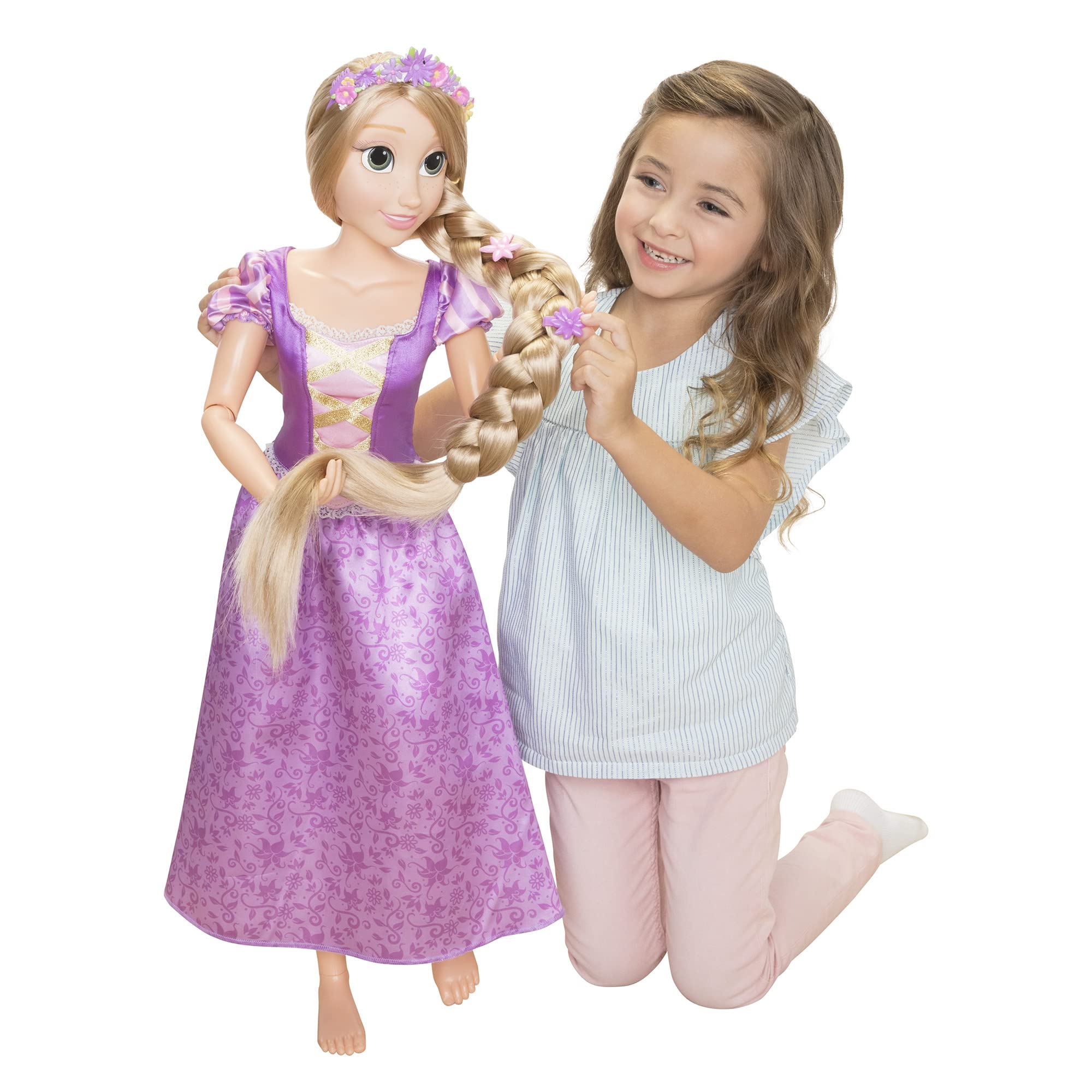 Princess Rapunzel Doll Playdate 32” Tall & Poseable, My Size Articulated Doll in Purple Dress