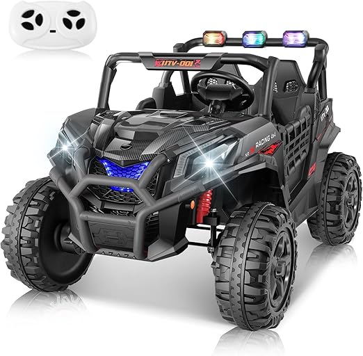 24V Ride on Car Truck with Remote Control, 4WD/2WD Switchable 2 Seater