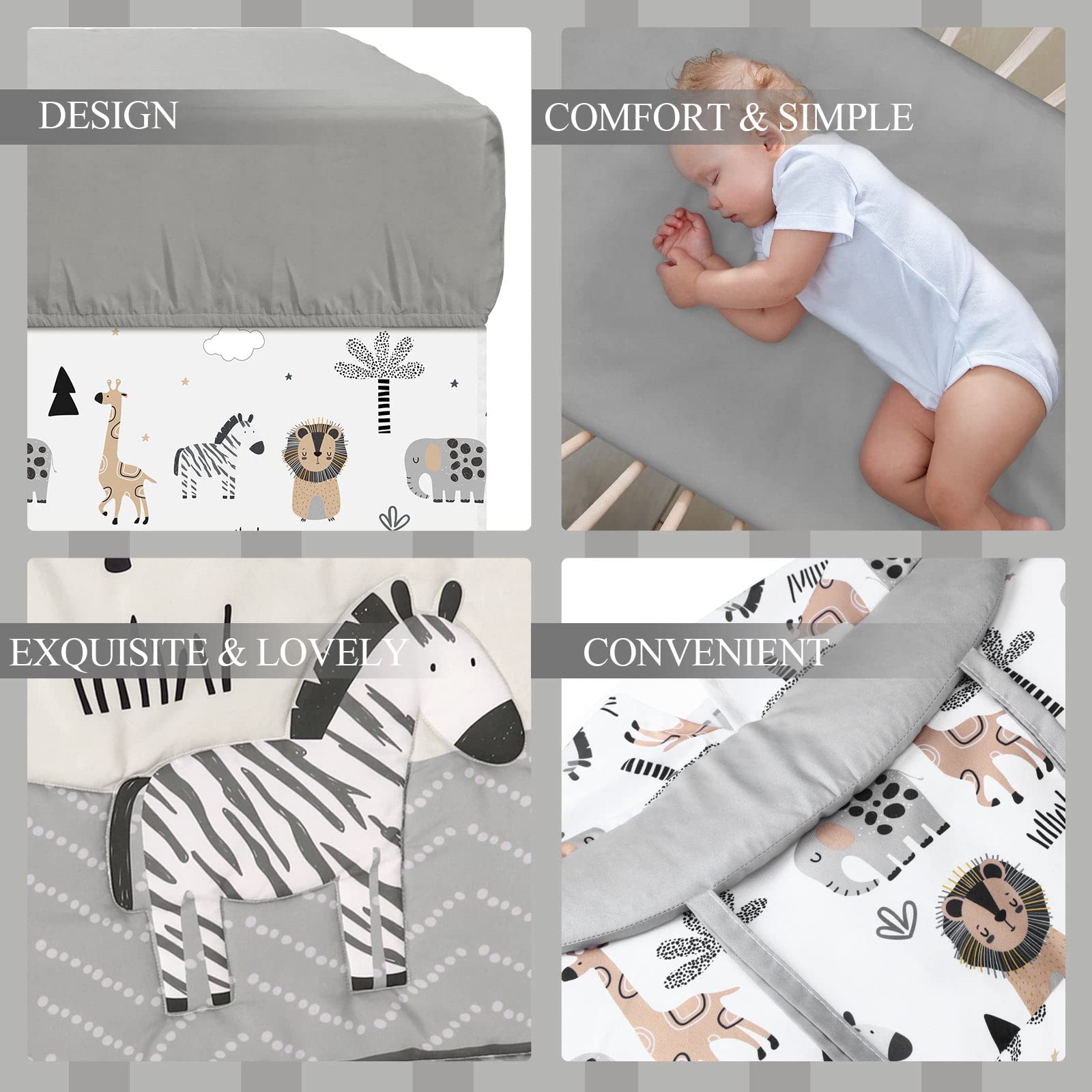 Woodland Animal Crib Bedding Set - 4 Piece