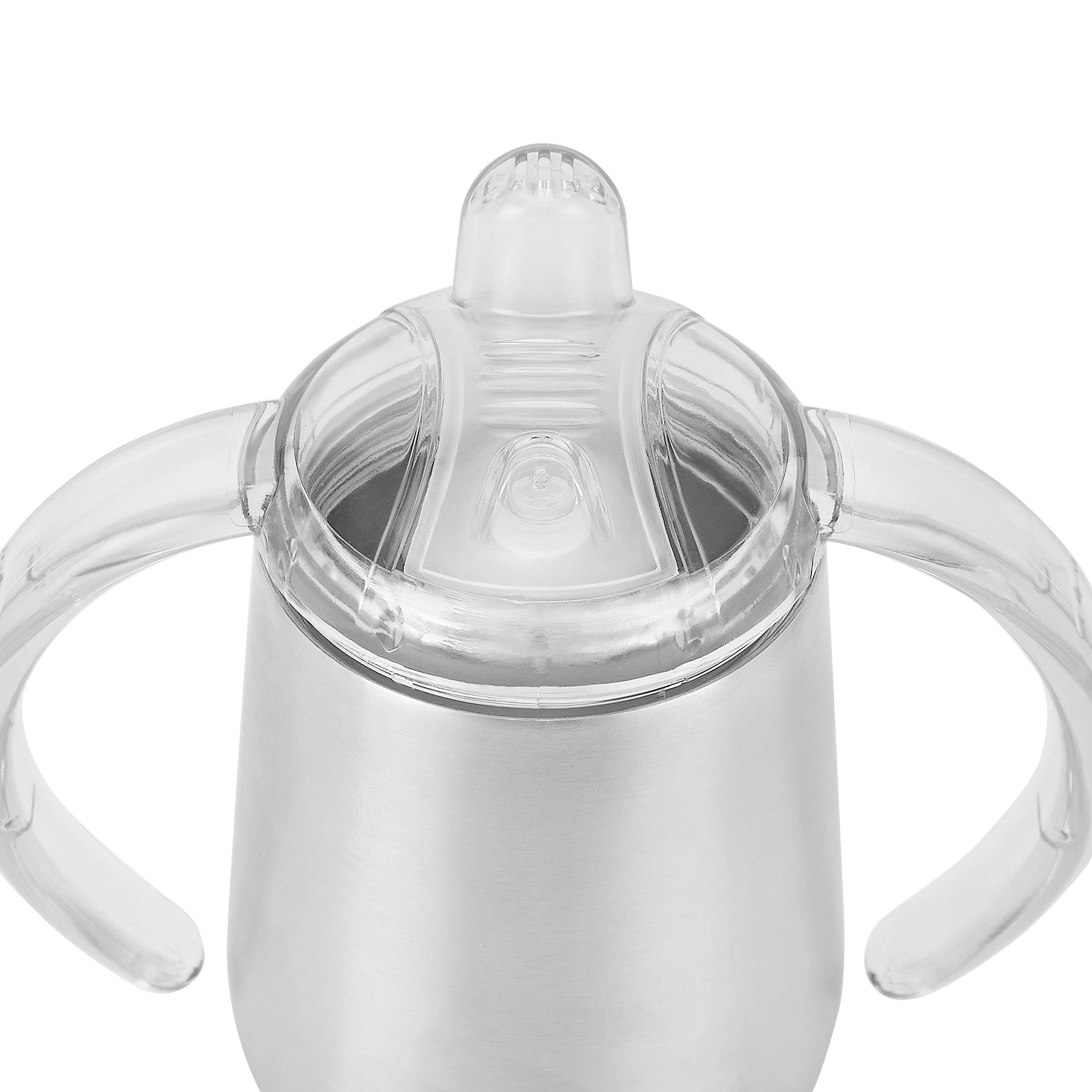 Stainless Steel Sippy Cup Pack of 25 with Clear & Hard Plastic