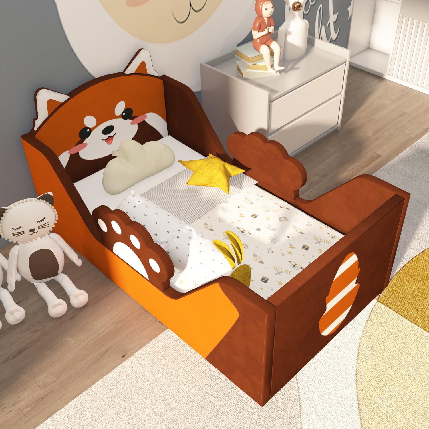 Animal Toddler Bed with Safety Rails - Standard Crib Size