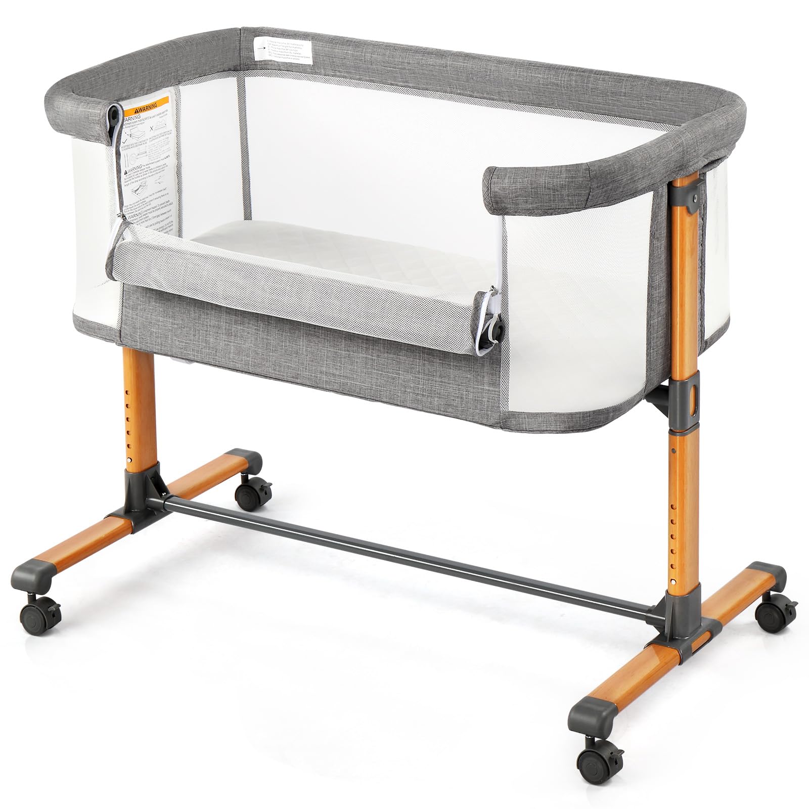 Bedside Baby Bassinet with Adjustable Height