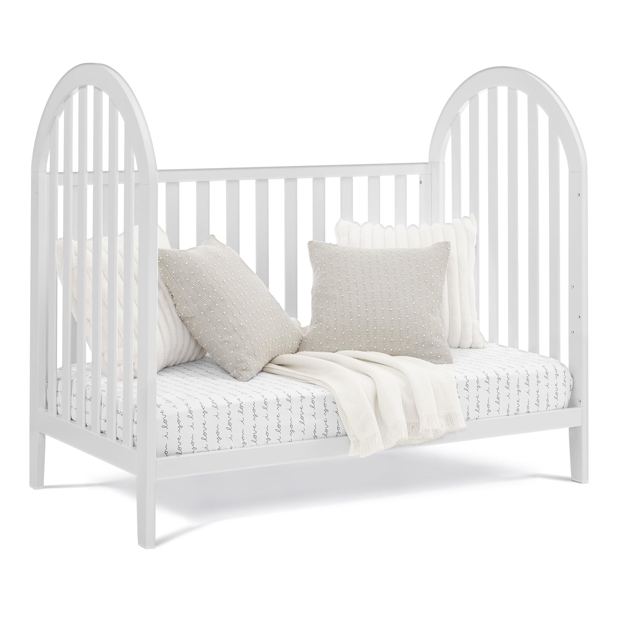 Milano 4-in-1 Convertible Crib - Greenguard Gold Certified, Bianca White