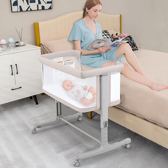 3 in 1 Baby Bassinet, Bedside Sleeper for Newborn, Folding Crib