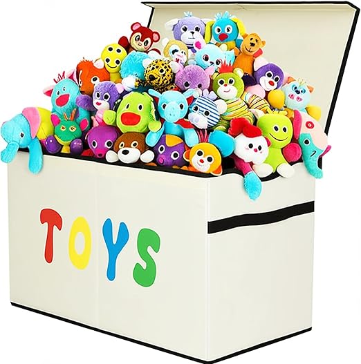 Toy Box Chest, Collapsible Sturdy Storage Bins with Lids
