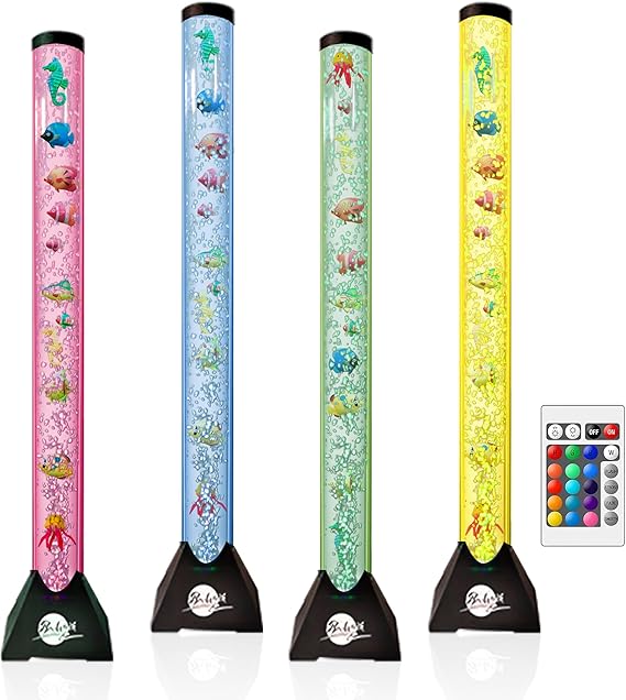 4FT Sensory LED Water Bubble Tube Lamp,with 16 Color Changing Night Light
