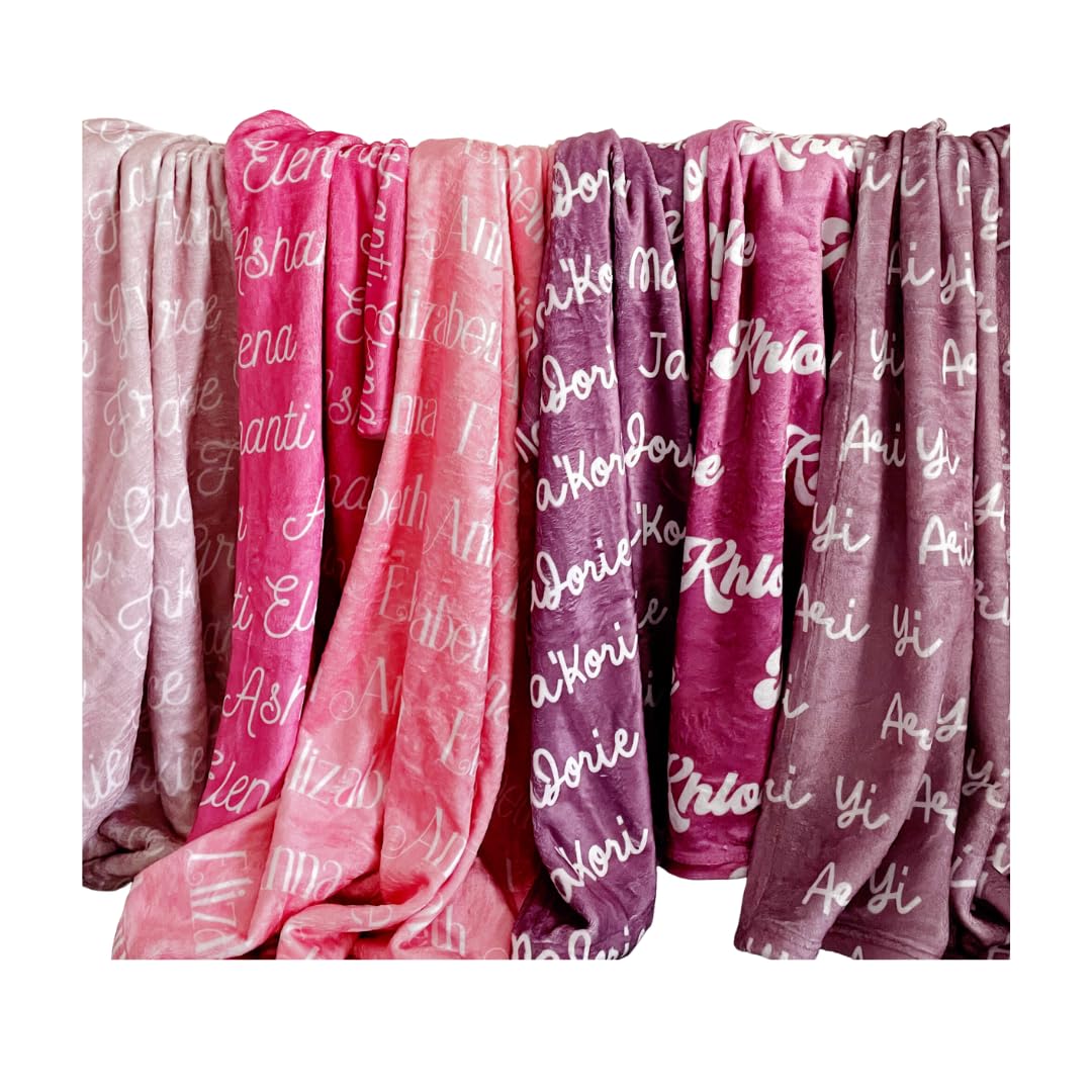 Custom Name Blanket, Personalized Lightweight Plush Blanket (Twin 60x80 inches)