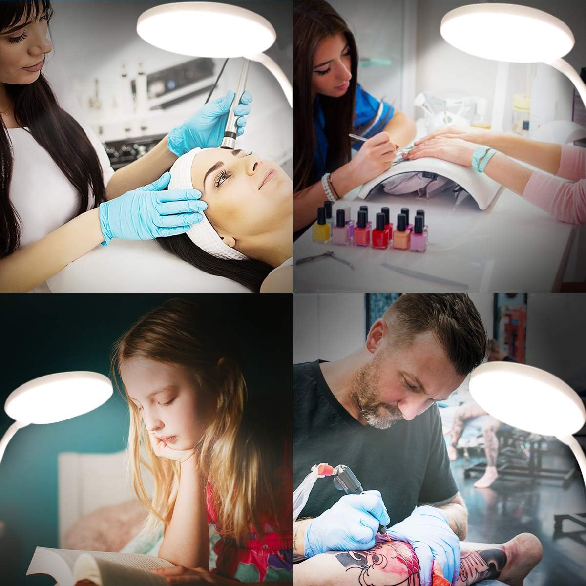 Clip on Lamp,Battery Powered Reading Light,Clamp for Bed