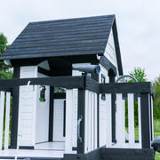 Cedar Wood Swing Set with Clubhouse and Wave Slide