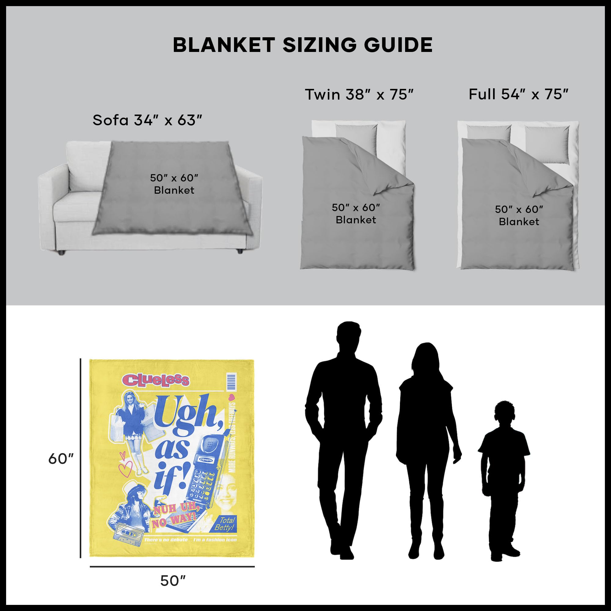 Clueless Ugh As If Silk Touch Throw Blanket 50x60 Inches