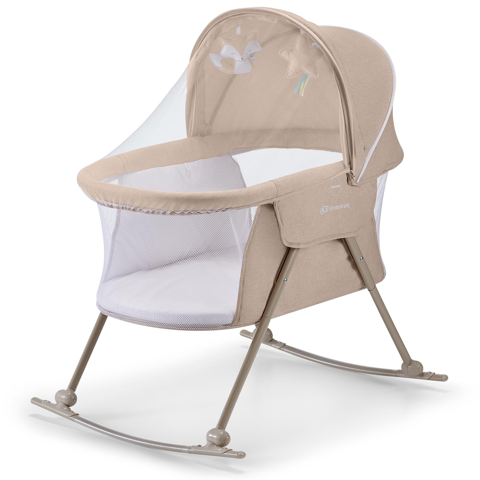 Portable Travel Bassinet with Mosquito Net and Adjustable Hood