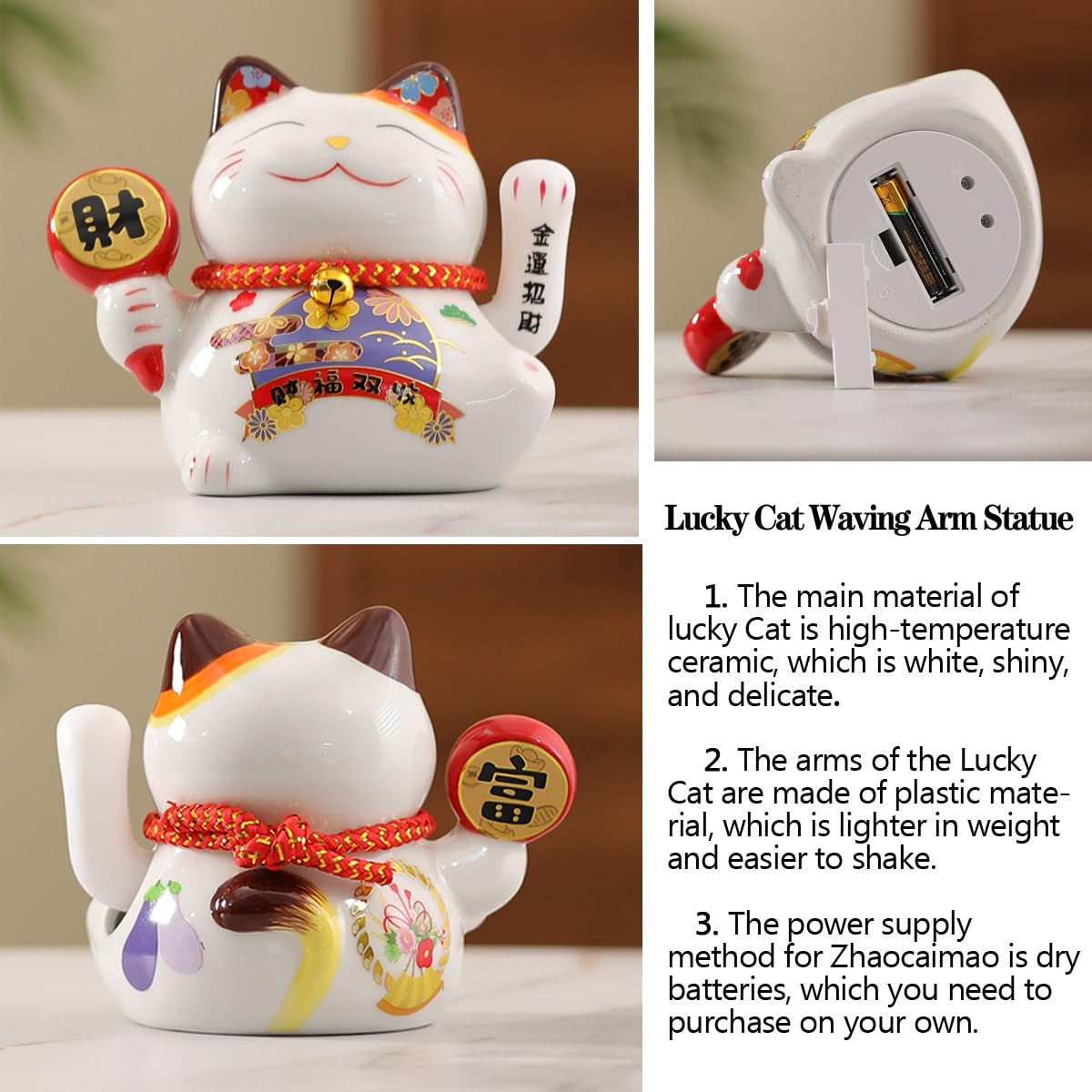 Indoor Tabletop Waterfall Fountain with Lucky Cat LED Light