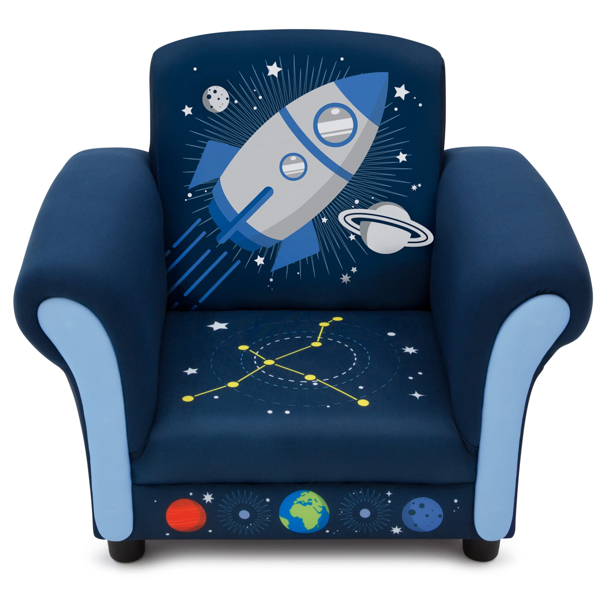 Space Adventures Kids Upholstered Chair, Blue