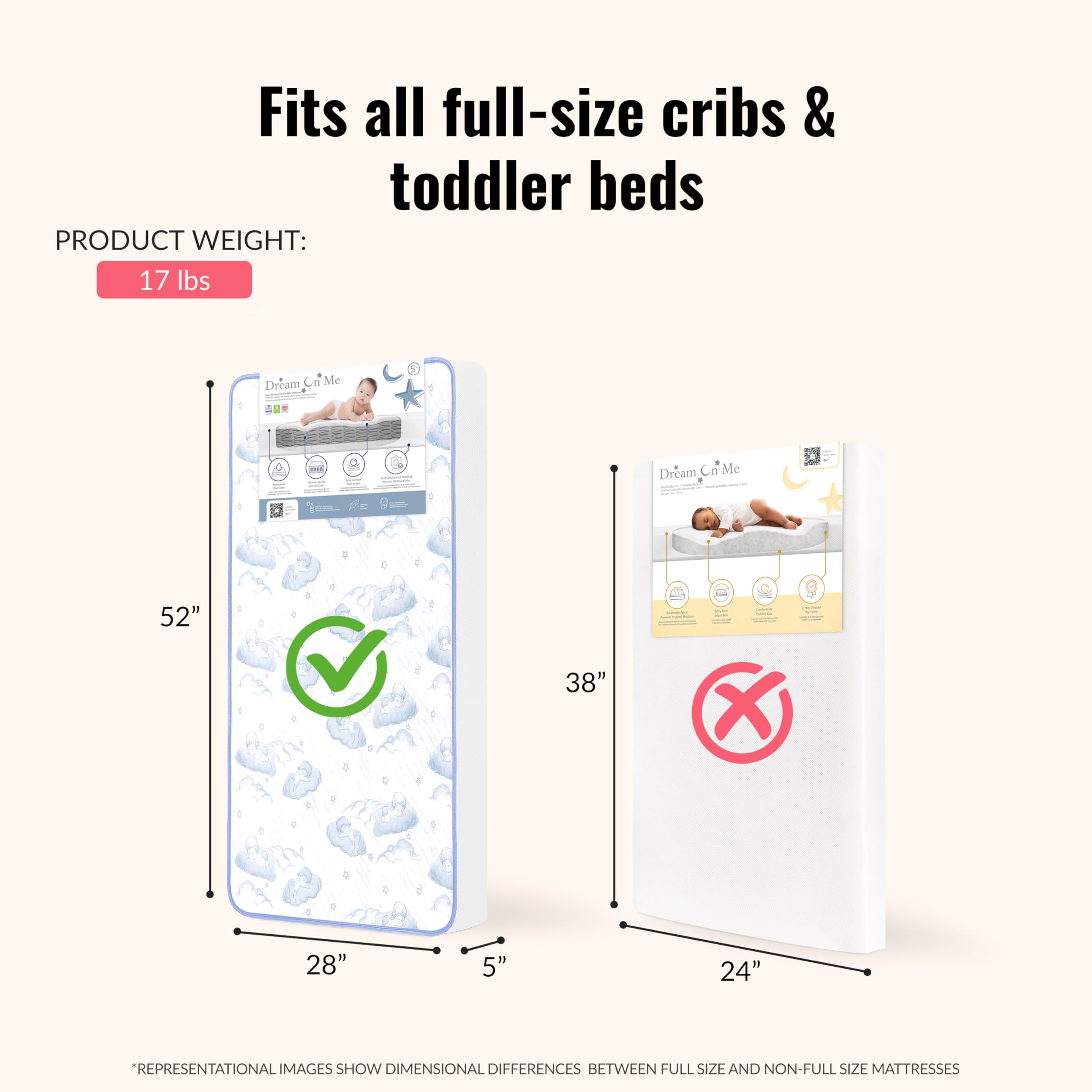 2-in-1 Breathable Crib and Toddler Mattress