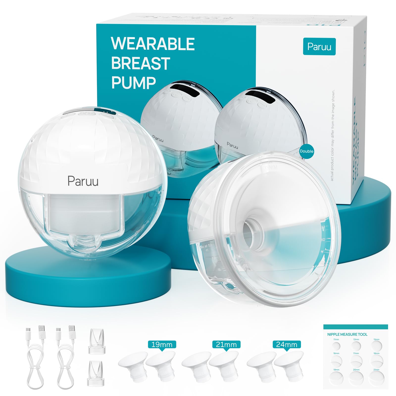 P10 Hands Free Breast Pump Wearable, 338mmHg Strong Suction, Low Noise