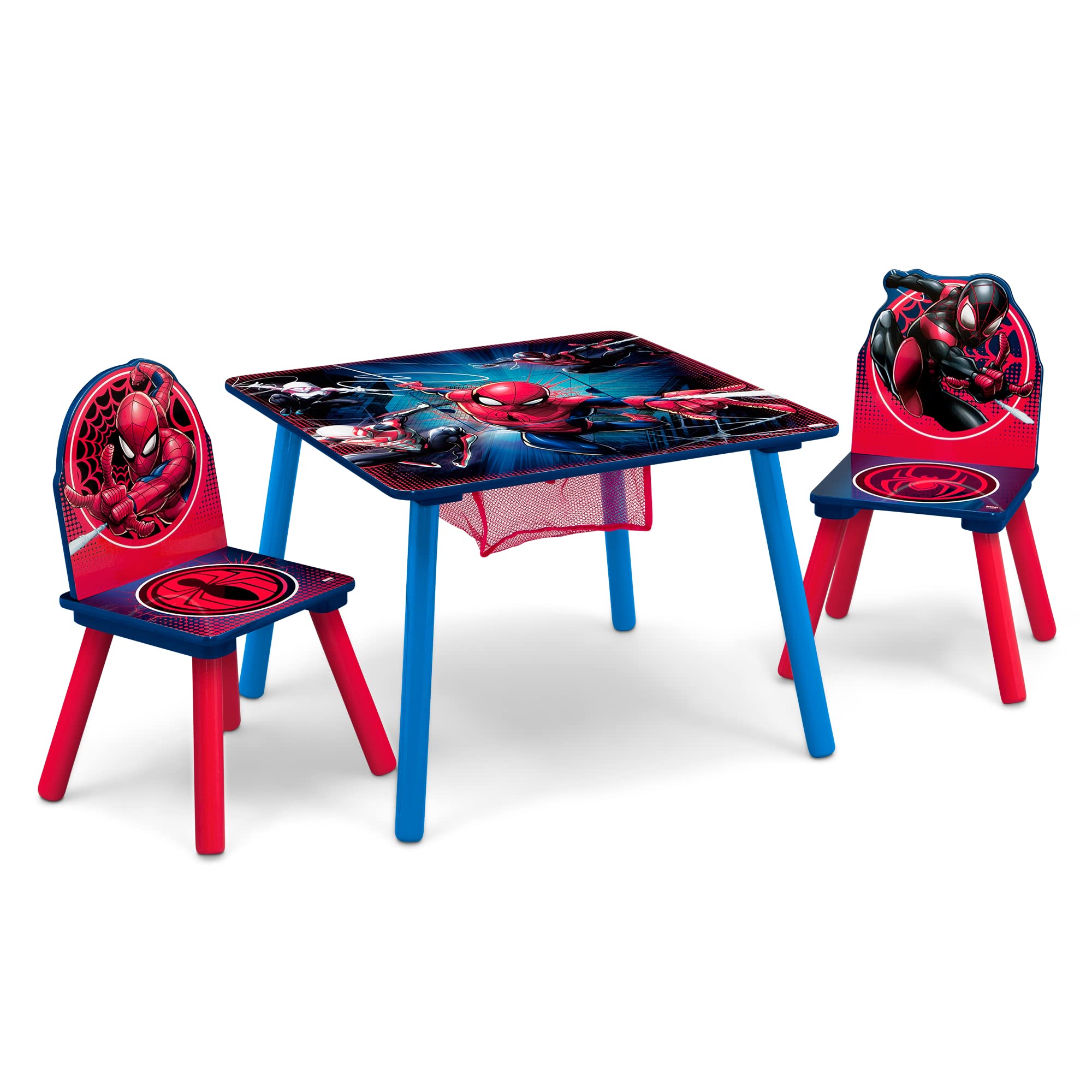 Marvel Spider Man Kids Table Set with Storage (2 Chairs Included) Greenguard Gold