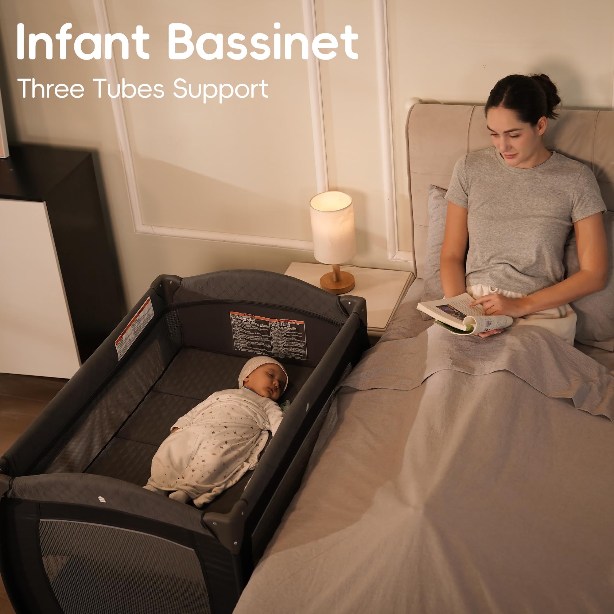 4-in-1 Portable Baby Playard with Bassinet