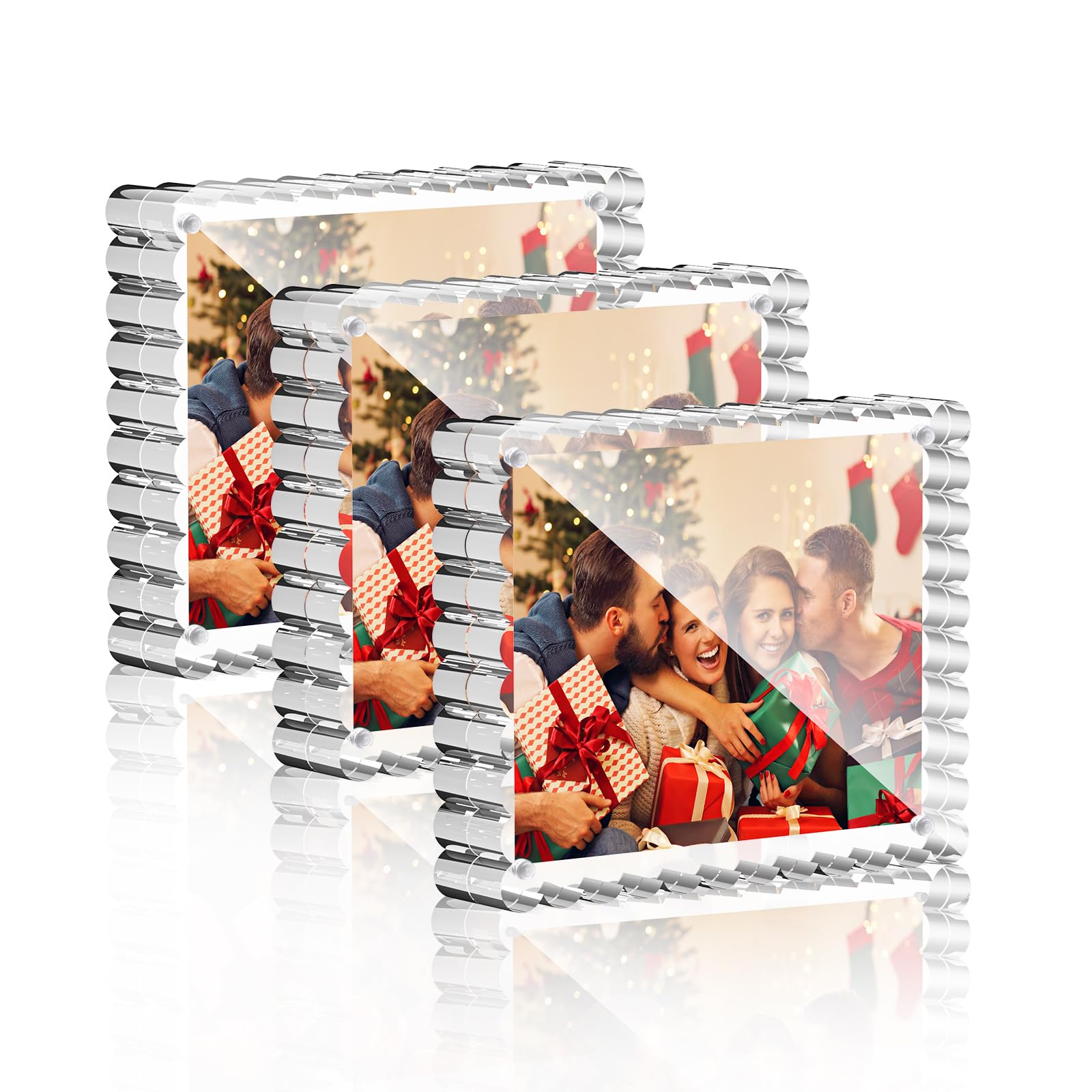 Acrylic Picture Frames 8x10, 3 Pack Clear Magnetic Lucite Frames