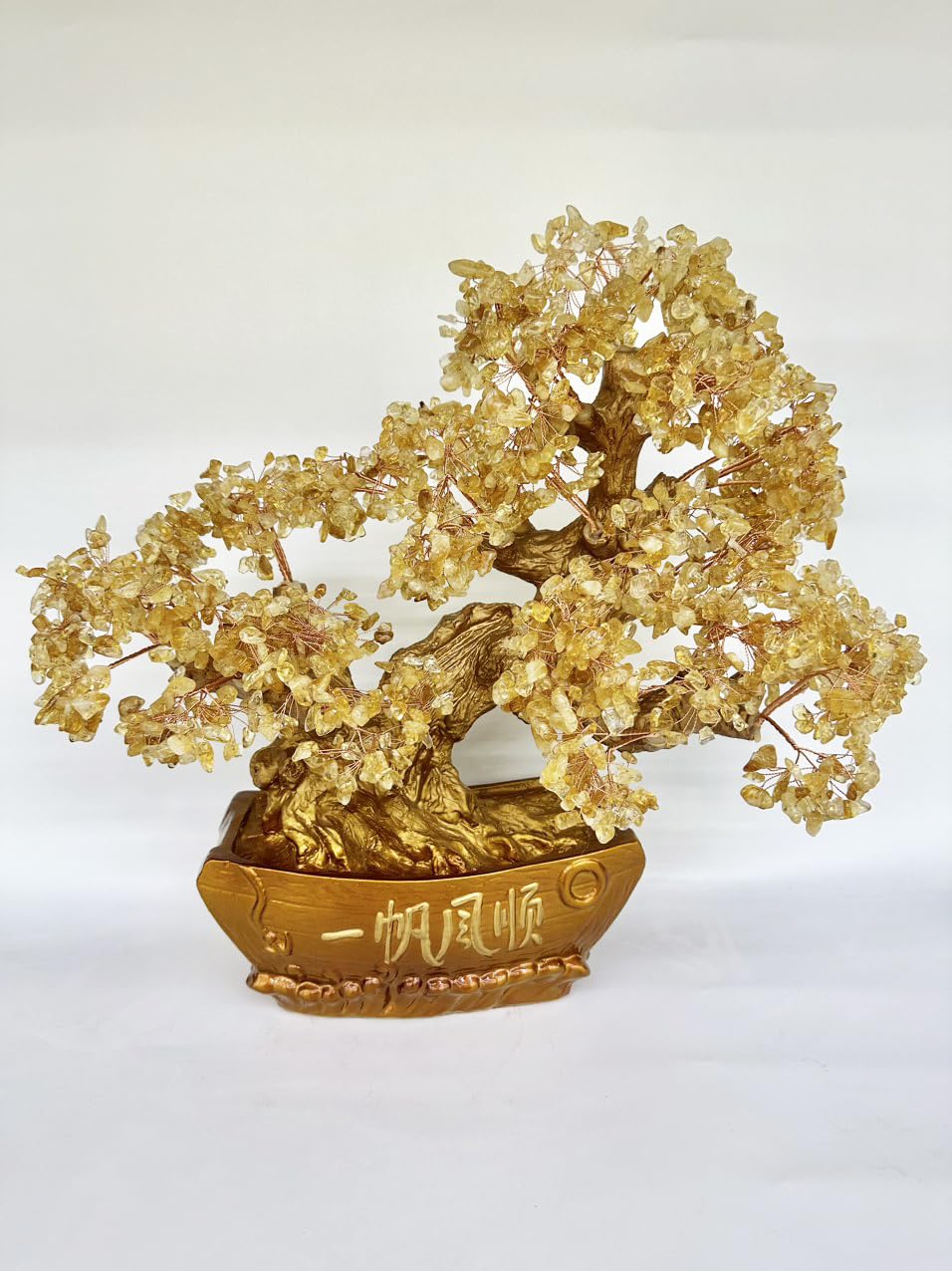 Citrine Crystal Bonsai Tree Feng Shui Money Tree 19.7 Inch