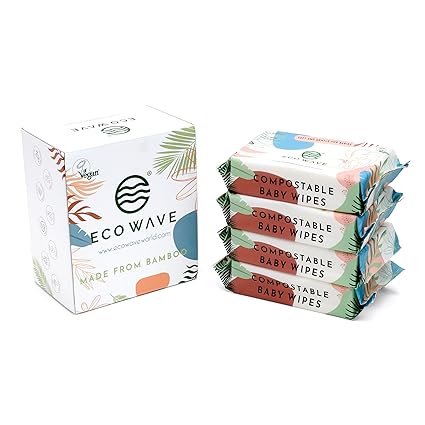 Baby Wipes, 100% Compostable Eco-Friendly Bamboo Wipes