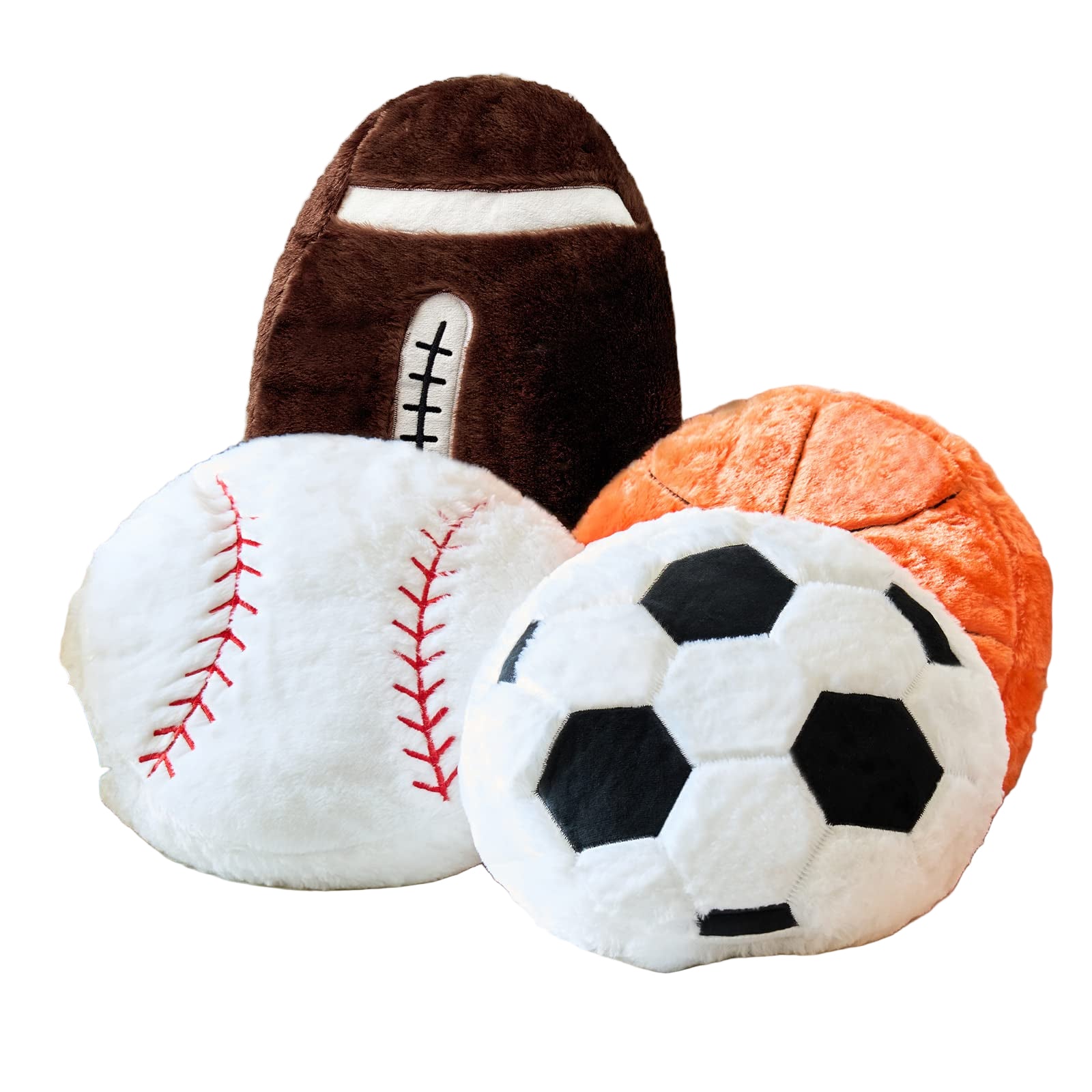 Pcs Sports Throw Pillows Fluffy Stuffed Soccer Basketball Baseball P