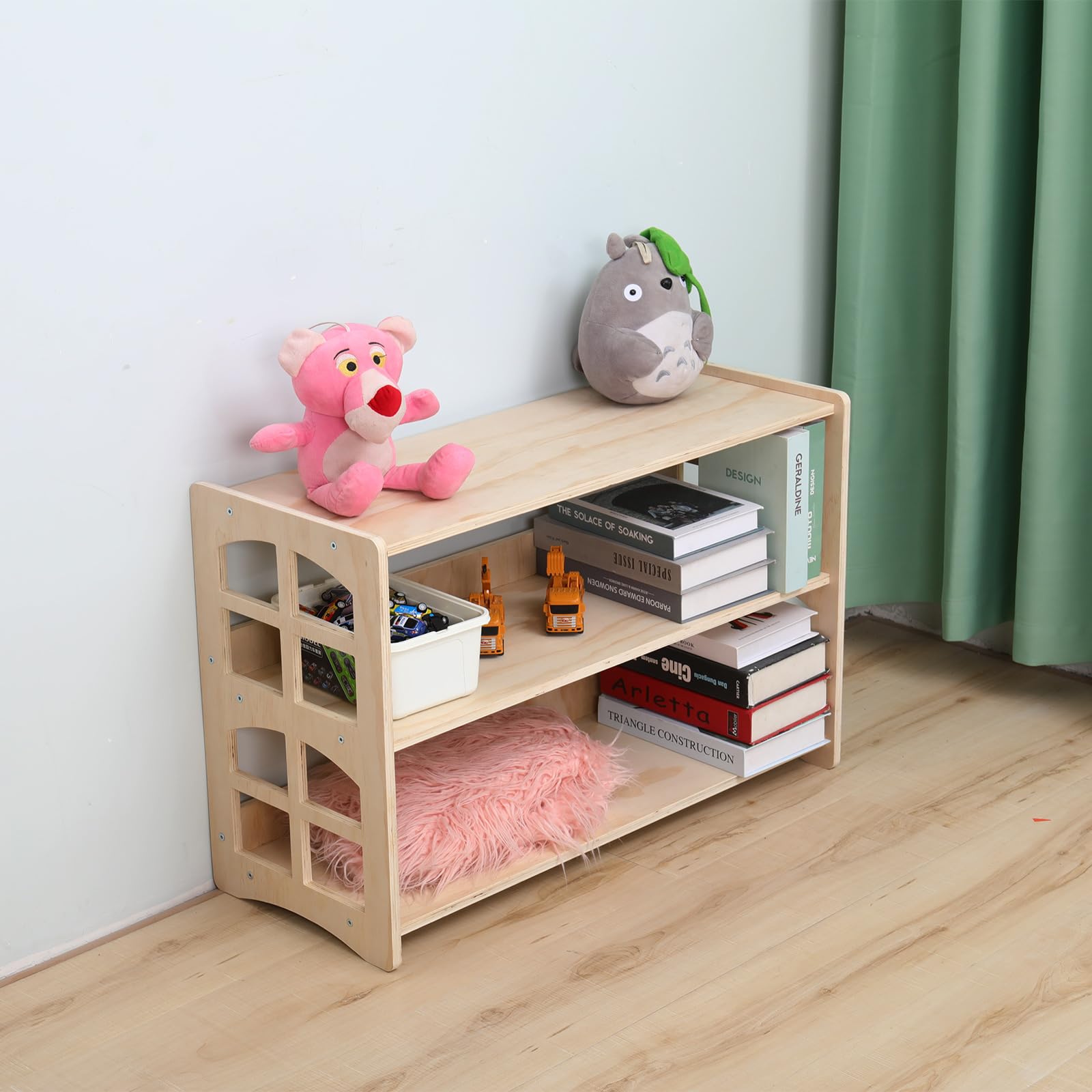 Montessori Bookshelf Toy Shelf Kids Storage Organizer for Toys Book