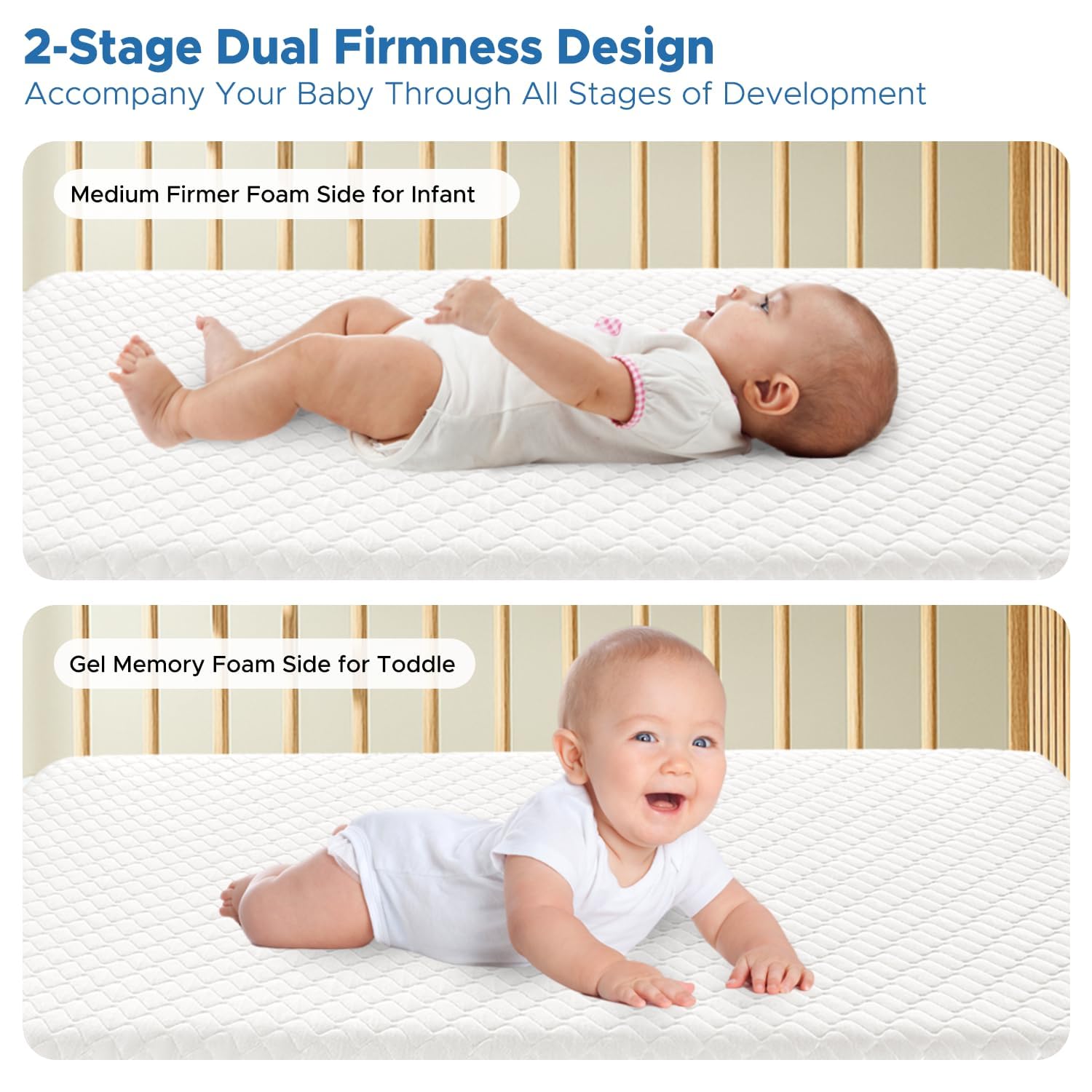 Dual-Sided Crib Mattress with Gel Memory Foam