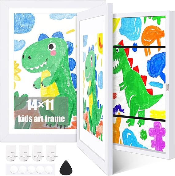 11x14 Kids Art Frames, 2-Pack Front Opening Kids Artwork Frames