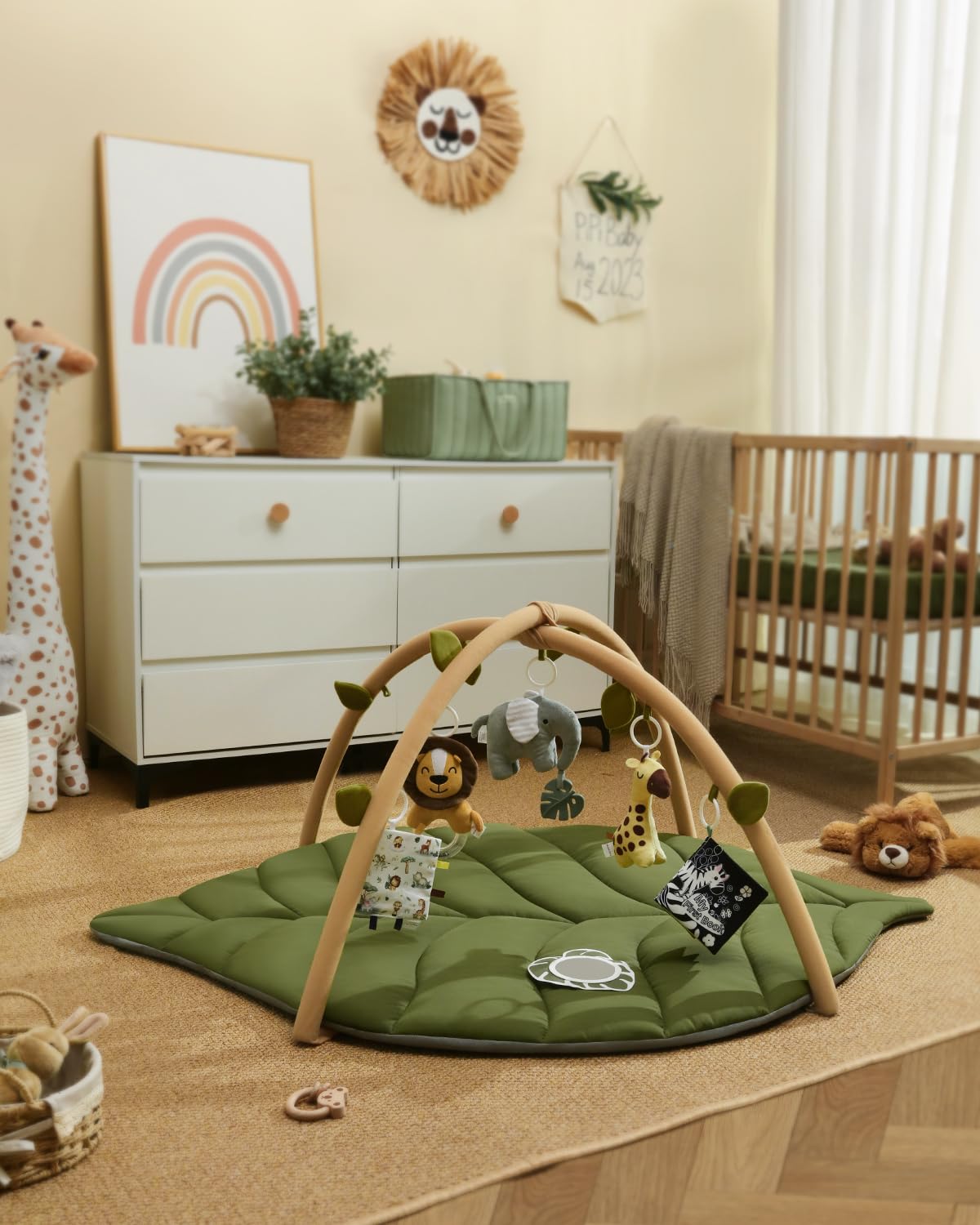 Baby Play Gym & Activity Mat, Oversize Leaf Shaped Baby Play Mat