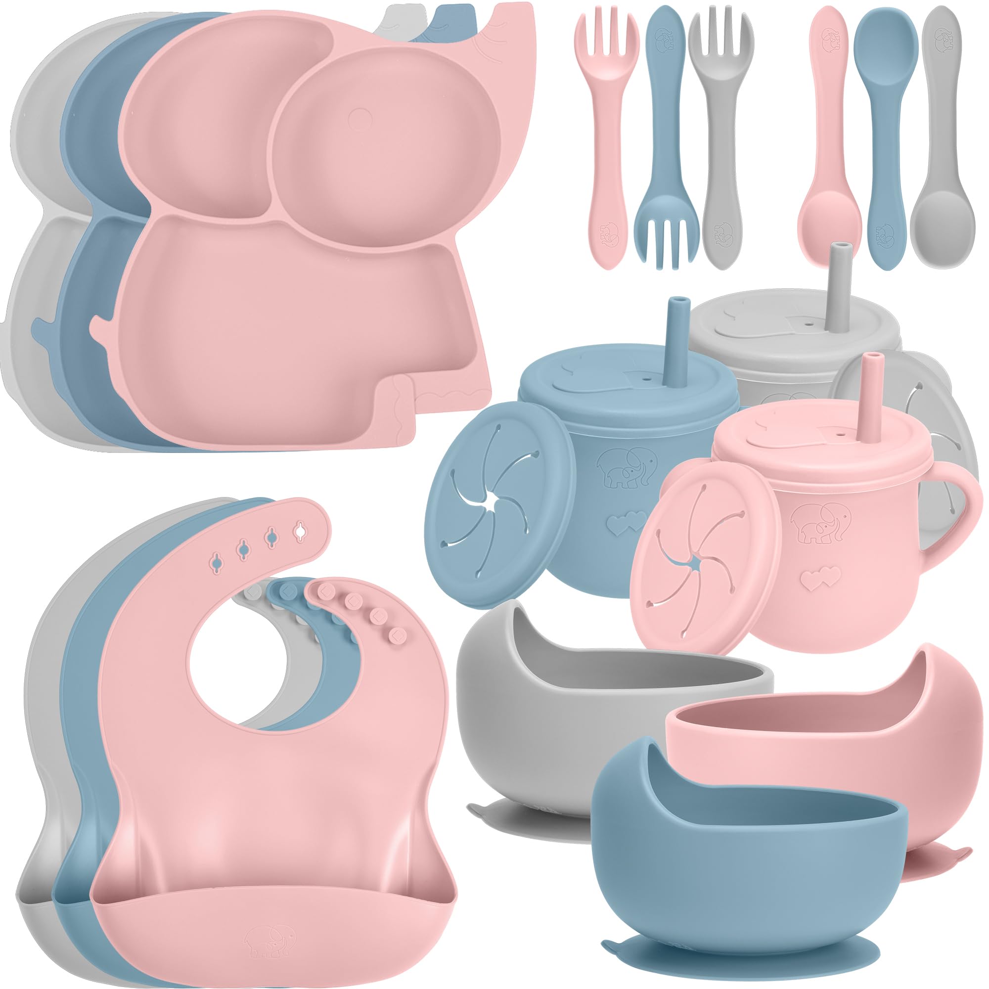Silicone Baby Feeding Set - 6+ Months Food Grade Baby Feeding