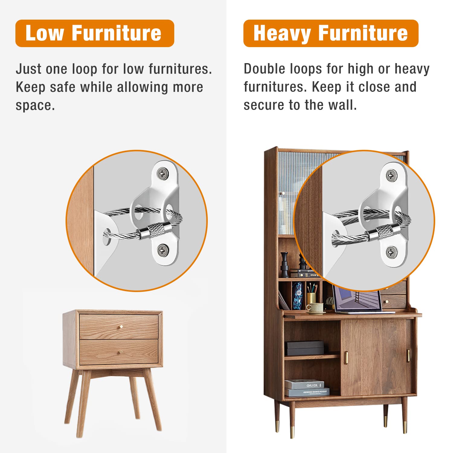 Anti-Tip Furniture Anchors for Baby Proofing