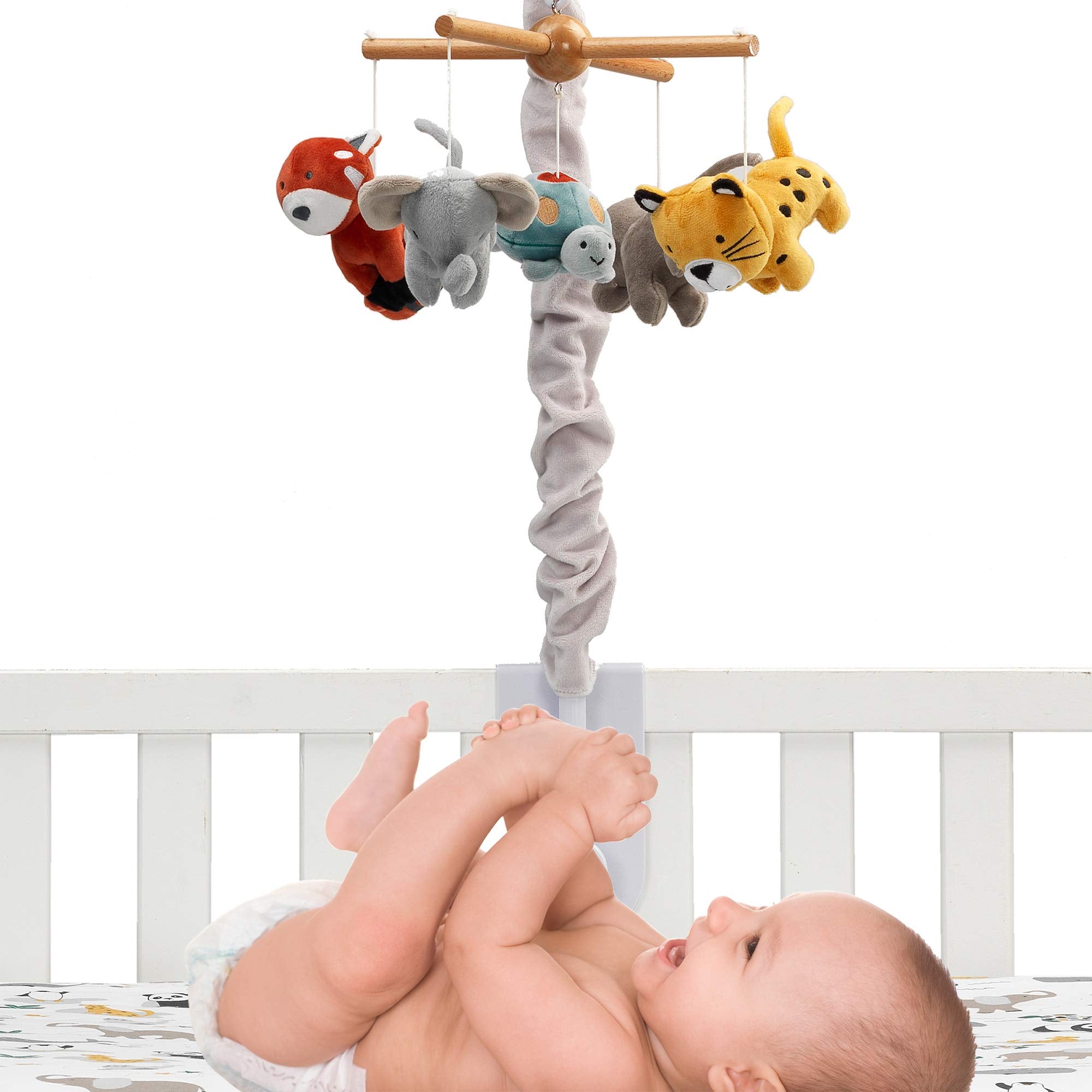 Musical Baby Crib Mobile with Rotating Plush Animals