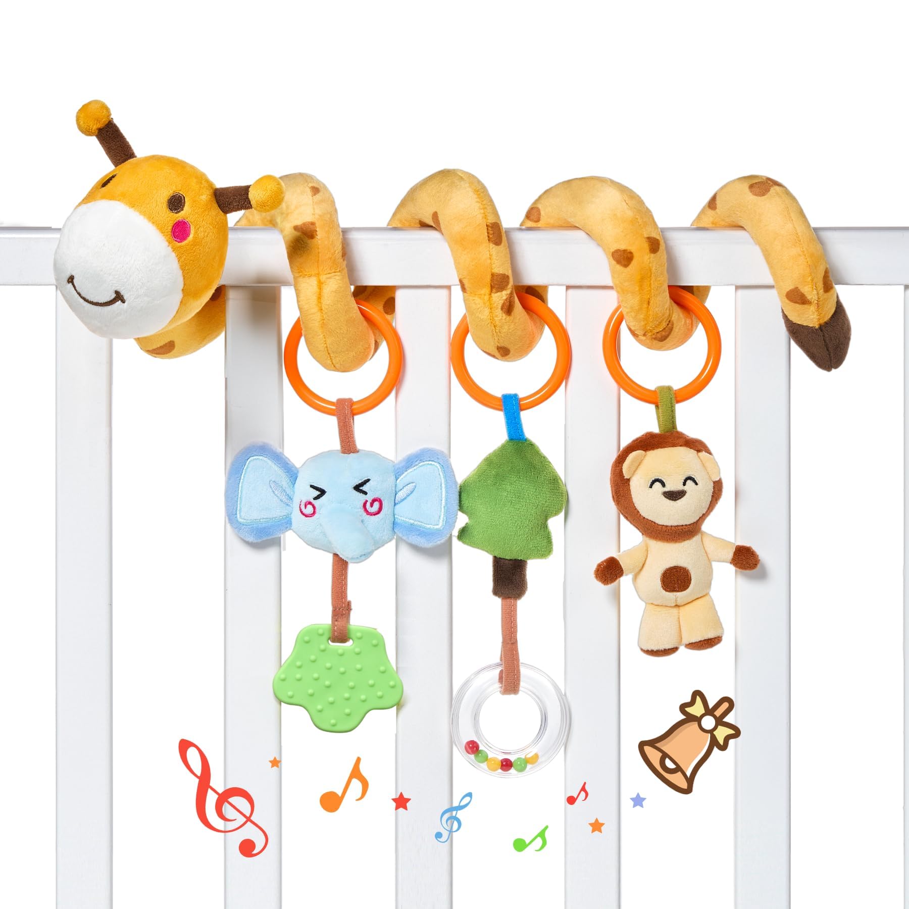 Spiral Car Seat & Stroller Activity Toy - Giraffe Textured Play Activity Toy