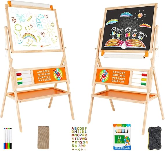 3-1 Adjustable Art Easel Wooden Drawing Board Double-Sided