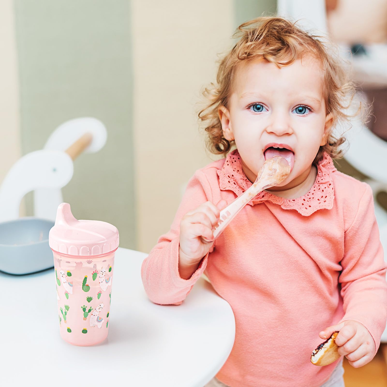 10 oz Sippy Cups for Toddlers Reusable No Spill Cups with Lids Toddler
