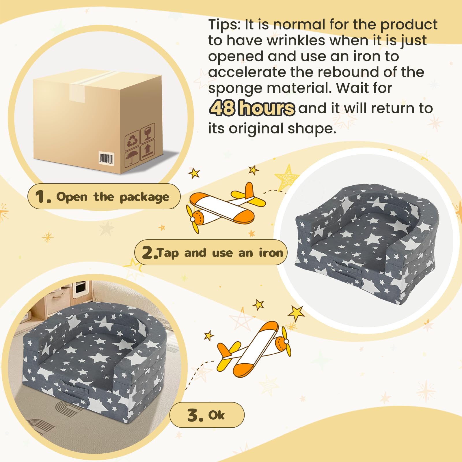 3-in-1 Portable Toddler Travel Bed with Washable Cover