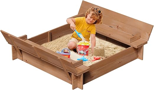 Octagonal Wooden Sandbox with Cover