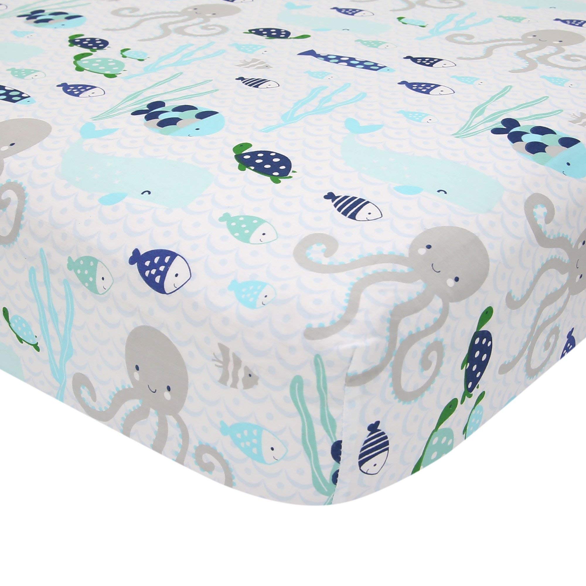 Oceania 6-Piece Baby Crib Bedding Set - Blue Ocean, Nautical, Aquatic
