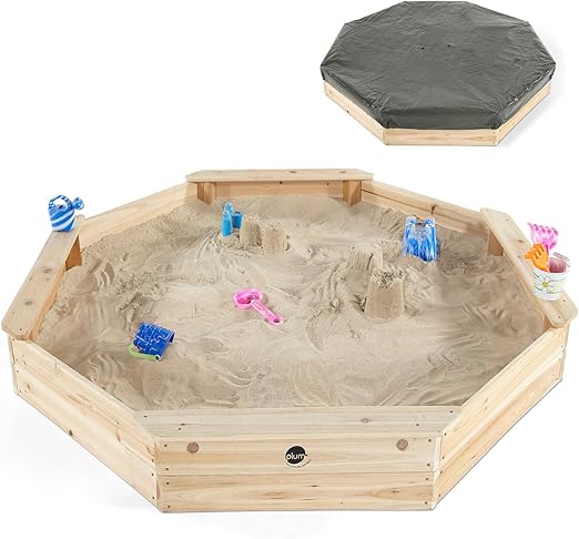 Wooden Octagon Sandbox with Cover