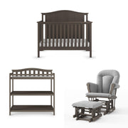 Hampton Arch Top 3-Piece Nursery Set with Convertible Crib