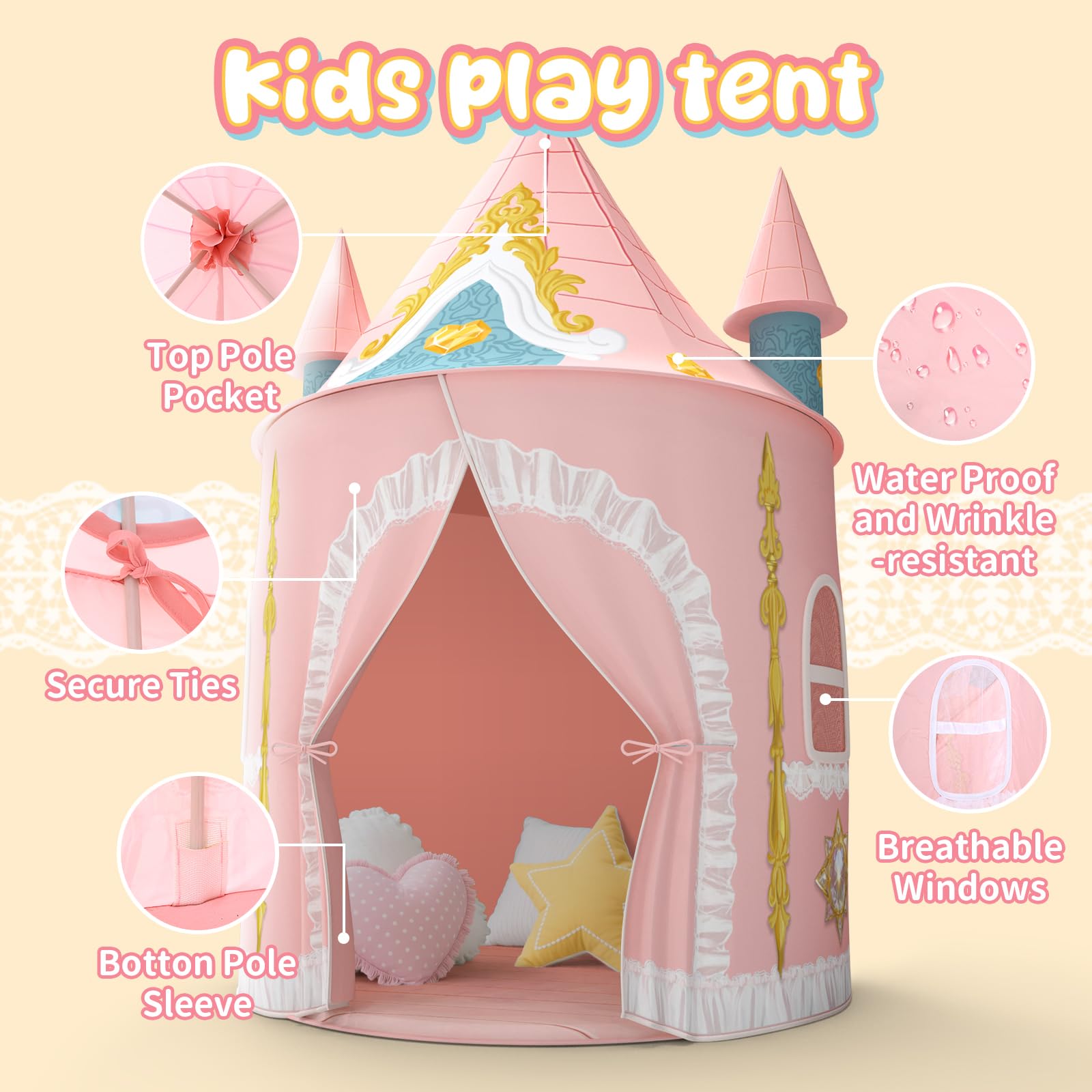 Kids Play Tent Princess Castle Playhouse