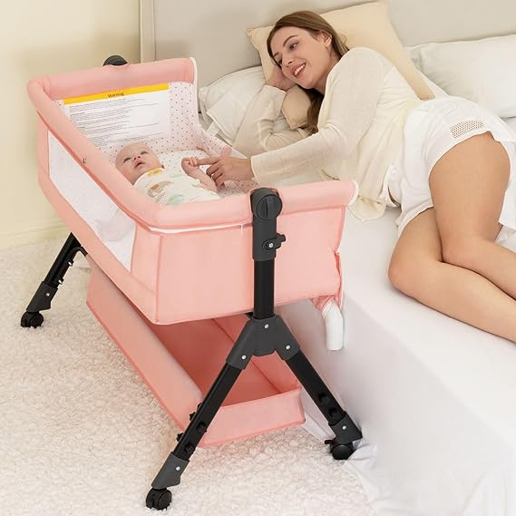 Bassinet Bedside Sleeper, Bedside Crib for Baby, Adjustable Baby