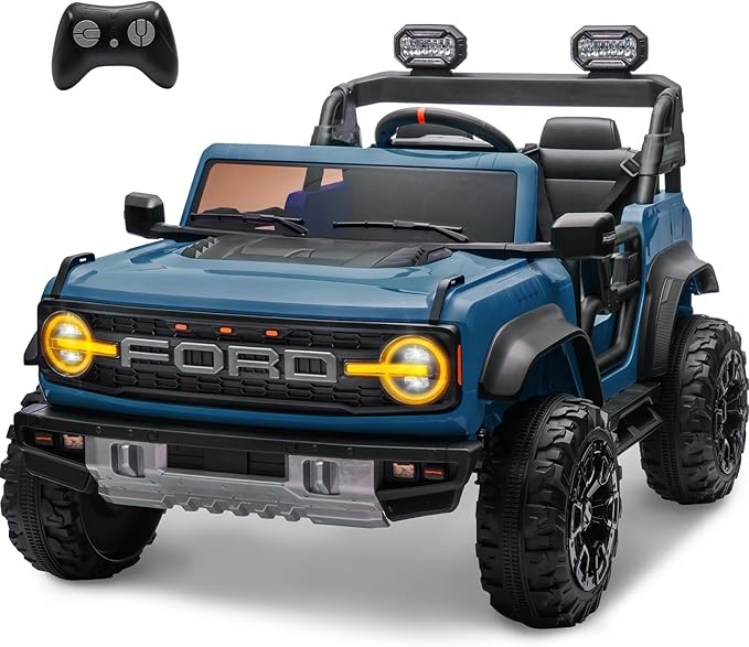 24V Ride On Toys for Big Kids, Licensed Ford Bronco Raptor 2 Seater Kids Electric Vehicle